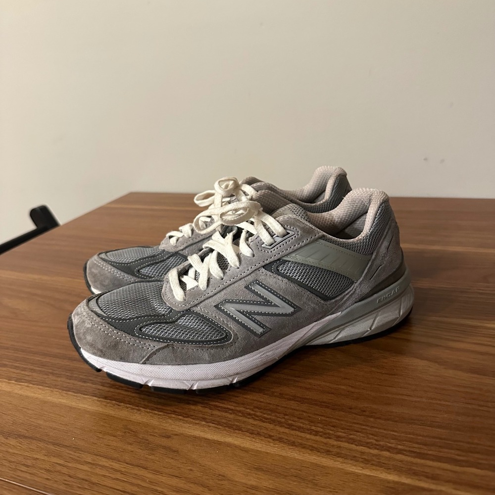 New Balance 990v5 Made in USA Grey Suede Mesh Sneakers M990GL5 Mens 7.5